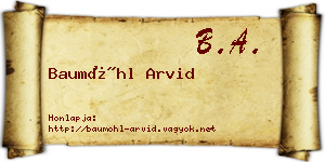 Baumöhl Arvid névjegykártya